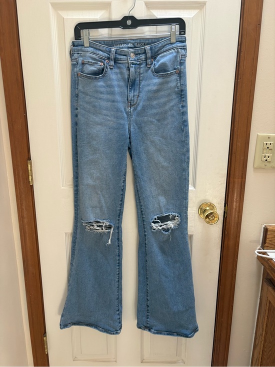 American Eagle Outfitters Denim - American Eagle Outfitters Light Blue Distressed Flared Jeans